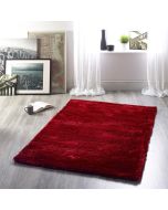 Origins Shimmer Red Polyester Shaggy Rug