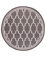 Rugstyle Terrace Spanish Tile Silver Grey Circle Rug