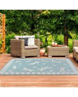 Rug Style Terrace Dragonfly Teal Outdoor Rug 