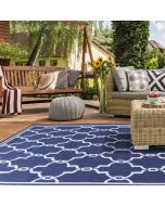 Rug Style Terrace Spanish Tile Blue Outdoor Rug 