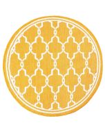 Rug Style Terrace Spanish Tile Gold Outdoor Circle Rug 