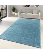Blue Teal Monochrome Plain Rug by Viva Rug