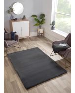 HMC Luxe Faux Fur Charcoal Plain Shaggy Rug