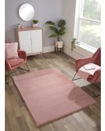 HMC Luxe Faux Fur Blush Plain Shaggy Rug