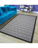 Cotton Rug Black Geometric Pattern by Viva Rug