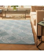 Origins Vienna Blue Geometric Wool Rug