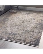 Origins Vintage Medallion Blue Grey Abstract Rug