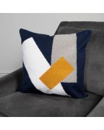 Navy Blue Abstract Boho Cushion - Feather Filled by Native