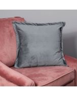 Snakeskin Textured Grey Velvet Cushion - Feather Filled by Native